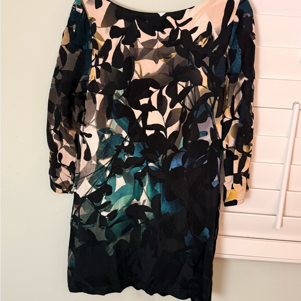 Maeve Anthropologie Floral Dress Medium Black Botanical Print - Picture 9 of 9